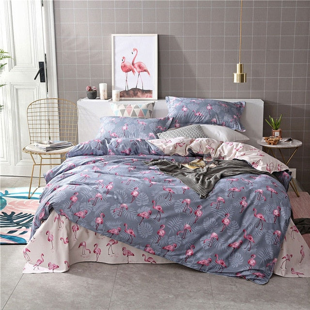 Deer Stripe 4pcs Girl Boy Kid Bed Cover Set Duvet Cover Adult Child Bed Sheets And Pillowcases Comforter Bedding Set 2TJ-61006