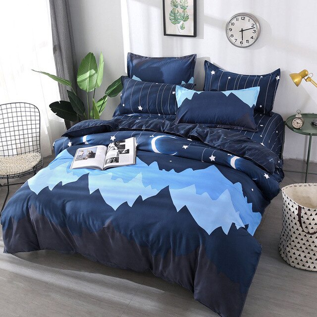 Deer Stripe 4pcs Girl Boy Kid Bed Cover Set Duvet Cover Adult Child Bed Sheets And Pillowcases Comforter Bedding Set 2TJ-61006