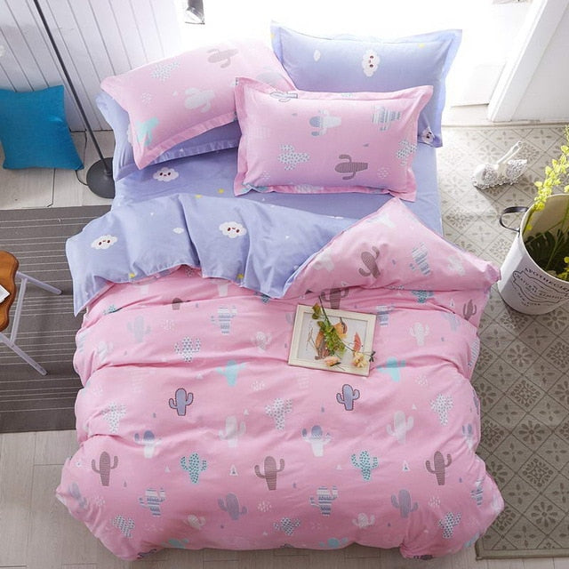 Galaxy High-quality Bedding Set Superfine Fiber Thickening  Bed Linens 3/4pcs Duvet Cover Set Pastoral Bed Sheet Duvet Cover 29