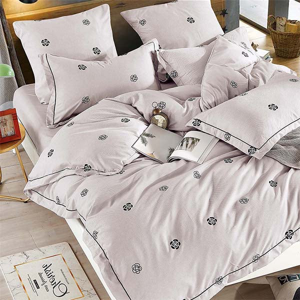 Alanna Solid Sweet style Little red Heart Flower Plant leaves and animals Printed 4/7pcs Bedding set with Different Color