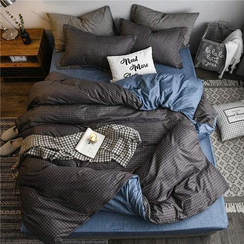 Geometric bed linen twin/full/queen size bedding set reactive printing bedclothes 3 / 4pcs duvet cover + flat sheet + pillowcase