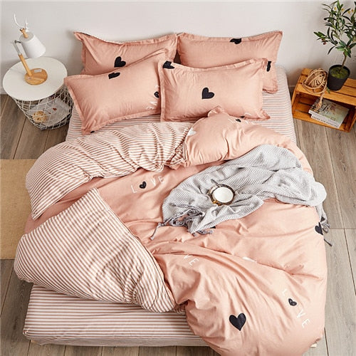 Geometric bed linen twin/full/queen size bedding set reactive printing bedclothes 3 / 4pcs duvet cover + flat sheet + pillowcase