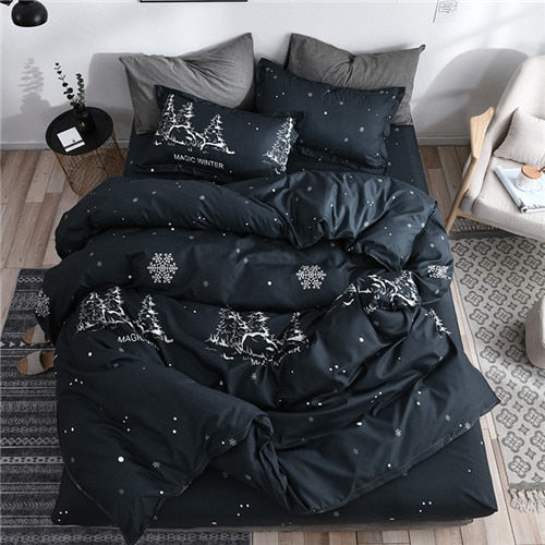 Geometric bed linen twin/full/queen size bedding set reactive printing bedclothes 3 / 4pcs duvet cover + flat sheet + pillowcase