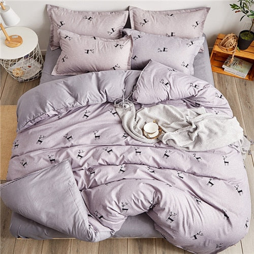 Geometric bed linen twin/full/queen size bedding set reactive printing bedclothes 3 / 4pcs duvet cover + flat sheet + pillowcase