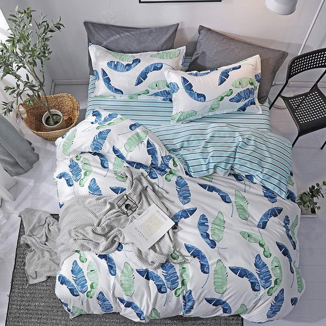 Wave point Bed Linen Bedding Set Home Textiles 3/4pc Family Set Include Bed Sheet&Duvet Cover&Pillowcases Full Queen King Size