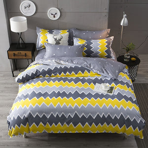 Wave point Bed Linen Bedding Set Home Textiles 3/4pc Family Set Include Bed Sheet&Duvet Cover&Pillowcases Full Queen King Size
