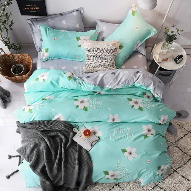 Wave point Bed Linen Bedding Set Home Textiles 3/4pc Family Set Include Bed Sheet&Duvet Cover&Pillowcases Full Queen King Size