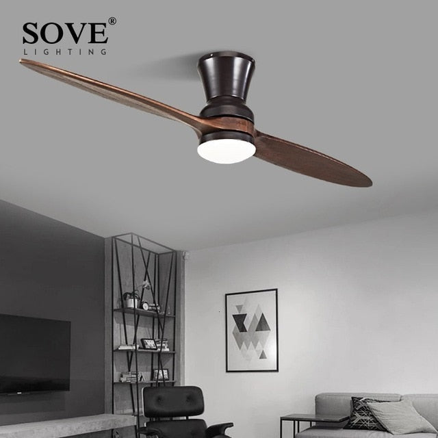 Modern LED Village Industrial Wooden Ceiling Fan With Lights Wood Ceiling Fans Without Light Decorative Ceiling Light Fan Lamp