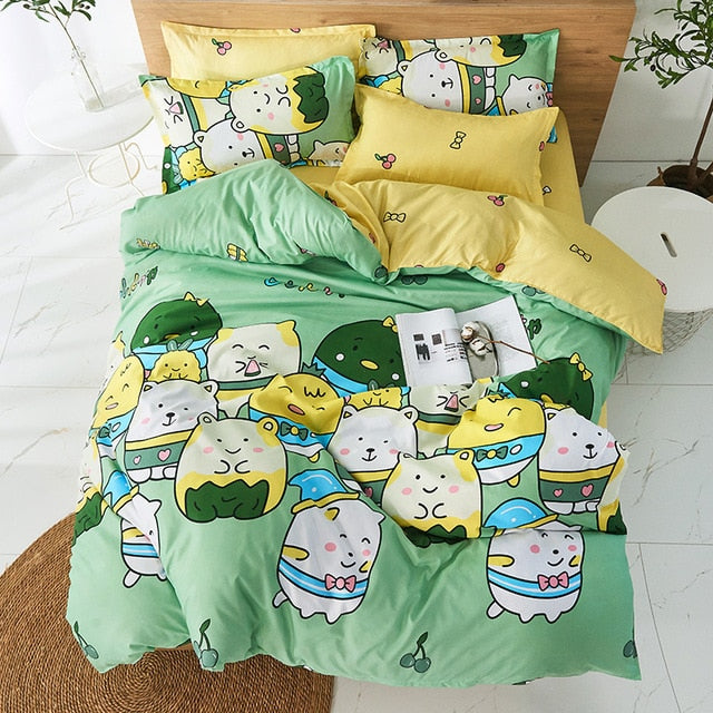 Cartoon Dinosaur Bedding Set Boys Bedclothes Teens Soft Comfortable Bed Linens Set Twin Children Duvet Cover Set 150x200cm