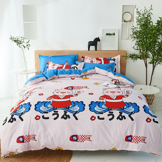 Cartoon Dinosaur Bedding Set Boys Bedclothes Teens Soft Comfortable Bed Linens Set Twin Children Duvet Cover Set 150x200cm