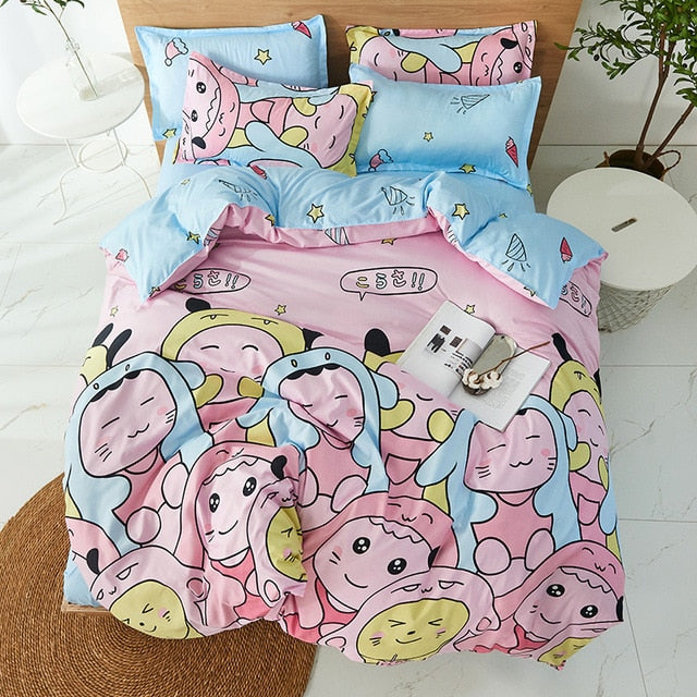 Cartoon Dinosaur Bedding Set Boys Bedclothes Teens Soft Comfortable Bed Linens Set Twin Children Duvet Cover Set 150x200cm