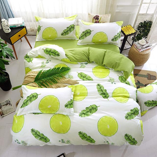 40 Tropical Plant 4pcs Kid Bed Cover Set Duvet Cover Adult Child Bed Sheets And Pillowcases Comforter Bedding Set 2TJ-61006