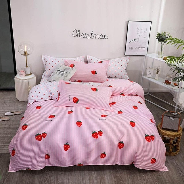 Grey Bunny Rabbits Bedding Set Cotton Microfiber Polyester Bedlinens Twin Full Queen King Size Duvet Cover Set Pillow Cases