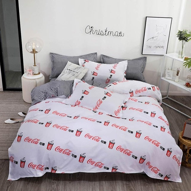 Grey Bunny Rabbits Bedding Set Cotton Microfiber Polyester Bedlinens Twin Full Queen King Size Duvet Cover Set Pillow Cases