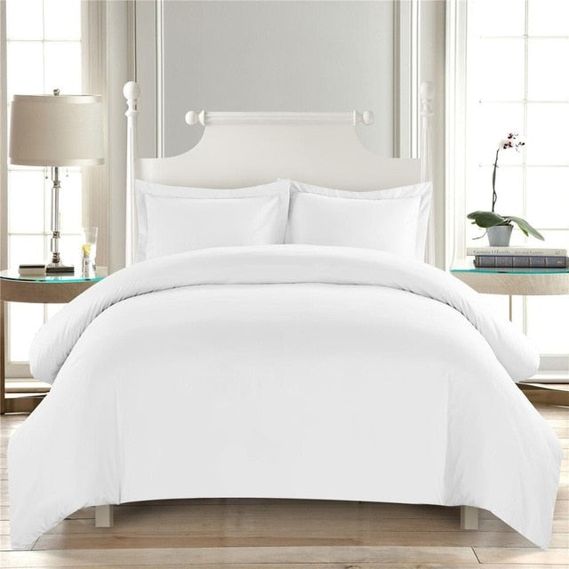 Denisroom White Bedding Set Double Bed Comforters Duvet Cover set Twins Queen Bed Set AD19#