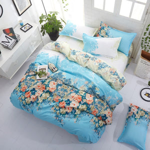 denisroom flower bed linens Simple bedding set fashion bedclothes Duvet Cover set bed sheet and pillowcase Queen king size AW72*