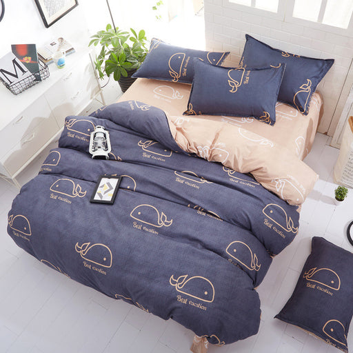 denisroom flower bed linens Simple bedding set fashion bedclothes Duvet Cover set bed sheet and pillowcase Queen king size AW72*