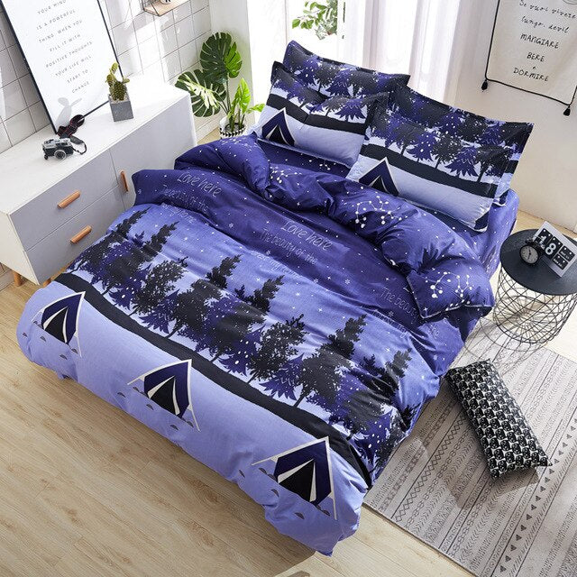 denisroom flower bed linens Simple bedding set fashion bedclothes Duvet Cover set bed sheet and pillowcase Queen king size AW72*