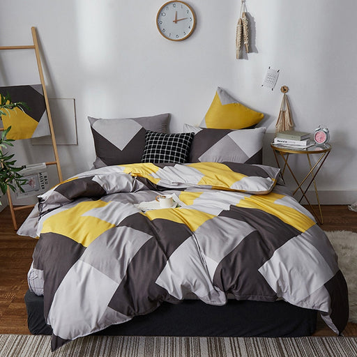 Alanna fashion bedding set Pure cotton A/B double-sided pattern Simplicity Bed sheet, quilt cover pillowcase 4-7pcs