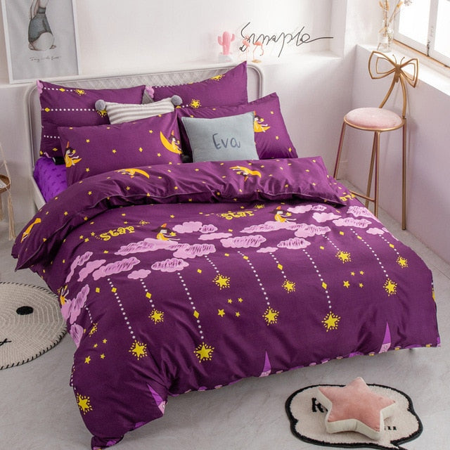 Alanna fashion bedding set Pure cotton A/B double-sided pattern Simplicity Bed sheet, quilt cover pillowcase 4-7pcs