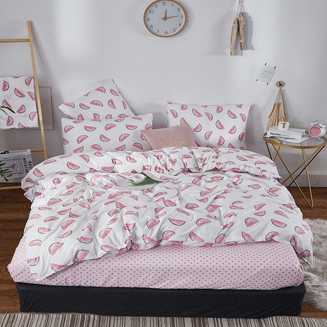 Alanna fashion bedding set Pure cotton A/B double-sided pattern Simplicity Bed sheet, quilt cover pillowcase 4-7pcs