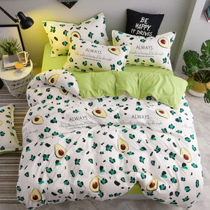 Bonenjoy Green Cactus Bedding Set Queen Size Plant Home Bedding Sheet Single Bed Linen ropa de cama King Bed Set Duvet Cover