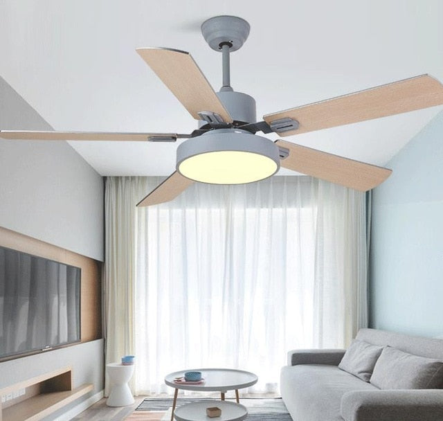 Nordic  Ceiling Ceiling Fans 5 Blad Solid Wood Fan Ceiling Fans