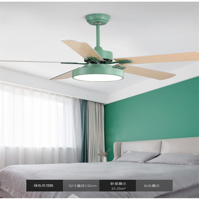 Nordic  Ceiling Ceiling Fans 5 Blad Solid Wood Fan Ceiling Fans