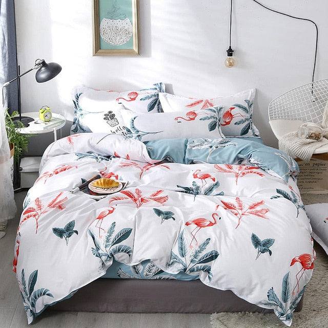 Bonenjoy Green Cactus Bedding Set Queen Size Plant Home Bedding Sheet Single Bed Linen ropa de cama King Bed Set Duvet Cover