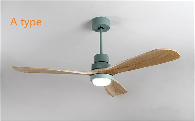 Nordic Creative Led Ceiling Fan Light Modern Three Color Change Living Room Restaurant Cafe Wooden Fan Lamp With Remote Control