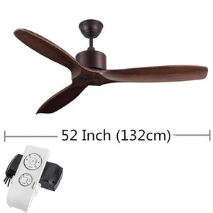 52 inch Luxury Ceiling Fans Without Light Home Bedroom Living Room Fan  Wood Remote Control 3 Wooden Blades