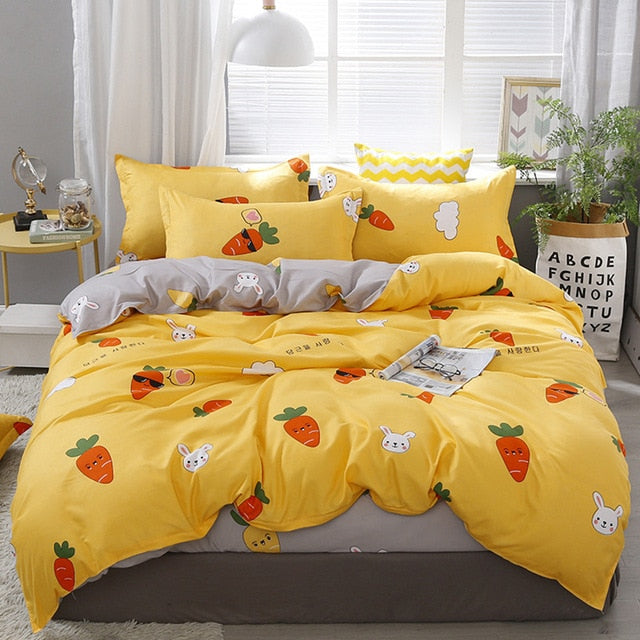 Lanke Cotton Bedding Sets, Home Textile Twin King Queen Size Bed Set Bedclothes with Bed Sheet Comforter set Pillow case