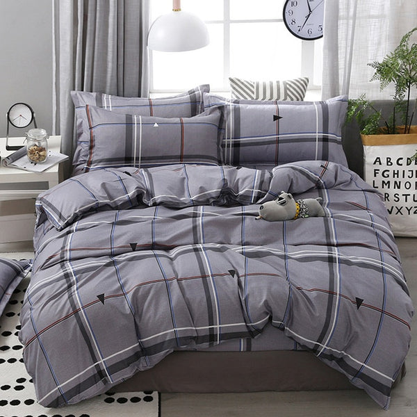 Lanke Cotton Bedding Sets, Home Textile Twin King Queen Size Bed Set Bedclothes with Bed Sheet Comforter set Pillow case
