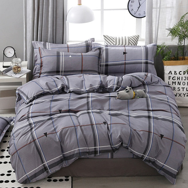 Lanke Cotton Bedding Sets, Home Textile Twin King Queen Size Bed Set Bedclothes with Bed Sheet Comforter set Pillow case