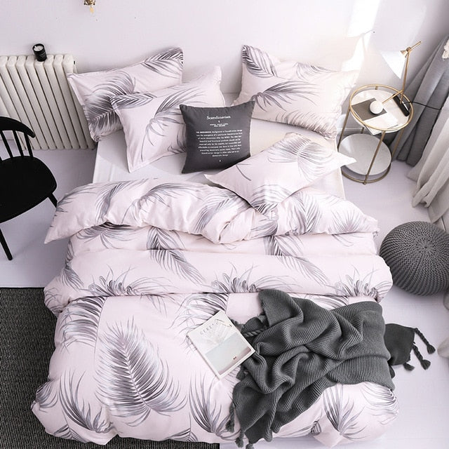 Luxury Bedding Set Super King Duvet Cover Sets 3pcs Marble Single Swallow Queen Size Black Comforter Bed Linens Cotton 5 Sizes