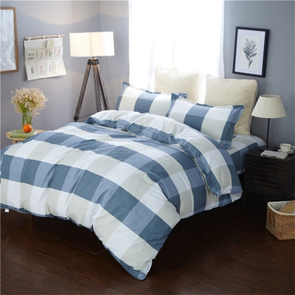 Classic bedding set 5 size grey blue flower bed linens 4pcs/set duvet cover set Pastoral bed sheet AB side duvet cover 50