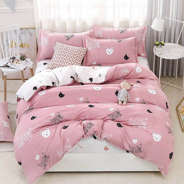 Tree 4pcs Girl Boy Kid Bed Cover Set Duvet Cover Adult Child Bed Sheets And Pillowcases Comforter Bedding Set 2TJ-61009