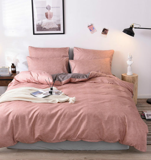 Bedding SET Pink Blue Plain Color Quite Cover Sets Without Bed Sheet Duvet Cover  3/4 Pcs Bedclothes Cover  Bedding Set