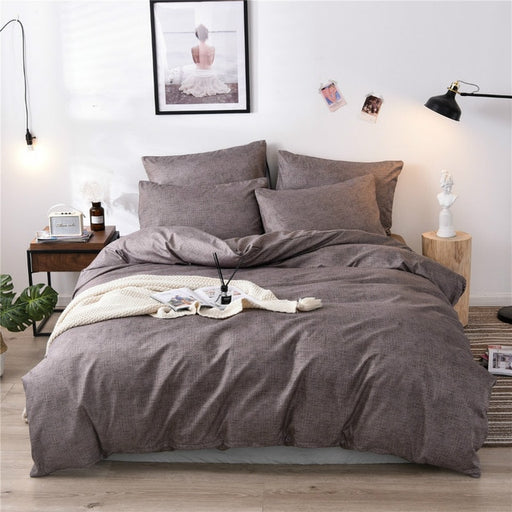 Bedding SET Pink Blue Plain Color Quite Cover Sets Without Bed Sheet Duvet Cover  3/4 Pcs Bedclothes Cover  Bedding Set