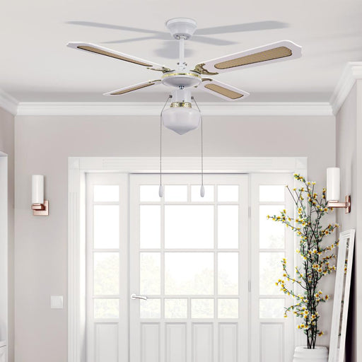 TECHBREY Ceiling fan White classic lamp E27