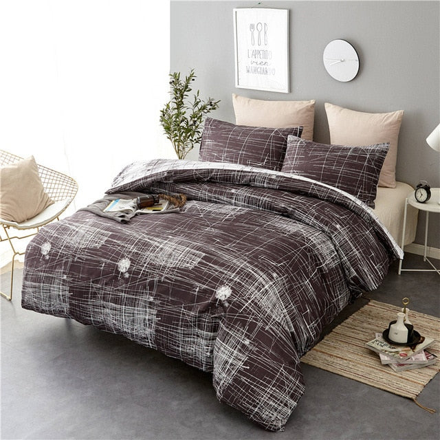 Home Textile flower print Duvet Cover Pillow Case Bed Sheet Boy Kid Teen Girl Bedding setLinens Set King Queen Twin