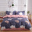 3/4pcs stripe print Bedding Set pillowcase duvet cover Bedding set flat sheet bedclothes Black Color Cartoon Duvet Cover Sheet