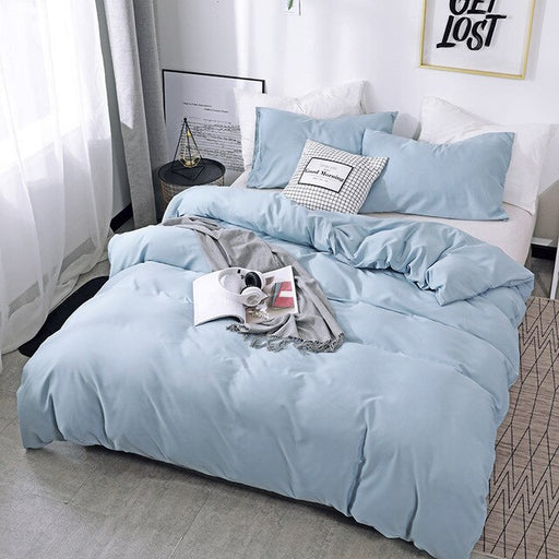 claroom Simple bed linens solid color comforter bedding set Quilt cover and Pillowcase duvet cover set AS74#