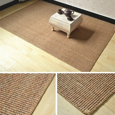 40x60/50x80cm simple sisal doormat rug carpet straw tatami mat hallway rug pad