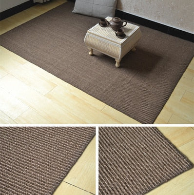 40x60/50x80cm simple sisal doormat rug carpet straw tatami mat hallway rug pad