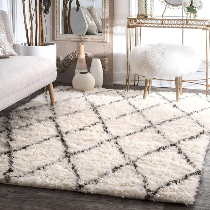 Nordic Shaggy Livingroom Carpet Decorative Fluffy Rug