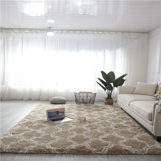 Home Nordic Style Fashion Long Hair Bedroom Rug