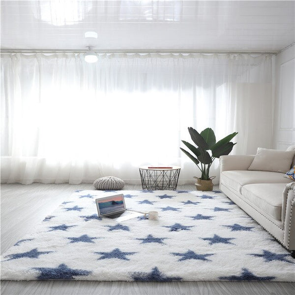 Home Nordic Style Fashion Long Hair Bedroom Rug