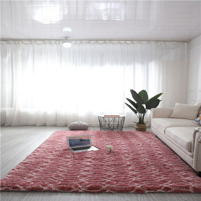 Home Nordic Style Fashion Long Hair Bedroom Rug