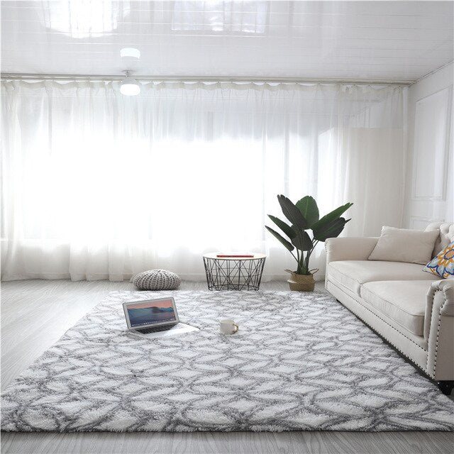 Home Nordic Style Fashion Long Hair Bedroom Rug